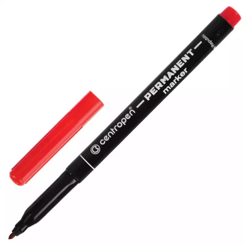 Маркер перманентн. CENTROPEN 2536, КРАСНЫЙ, трехгран. форма захвата, кругл, 1 мм, 6 2536 0104 151122