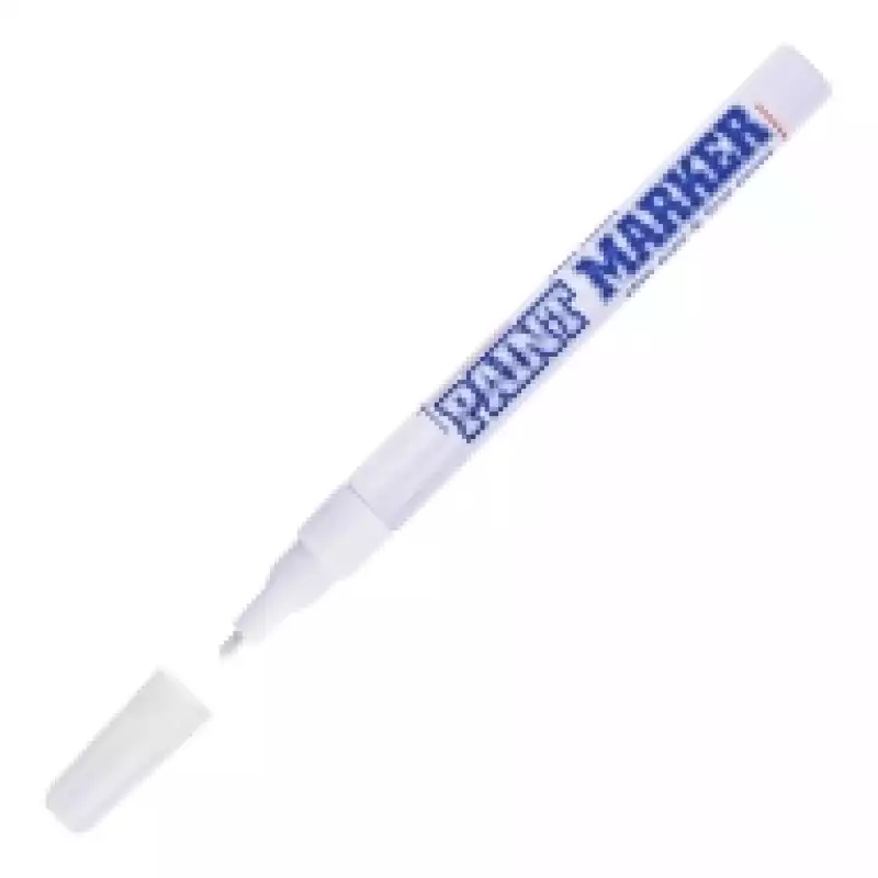 Маркер-краска лаковый (paint marker) MUNHWA "Slim", 2 мм, БЕЛЫЙ, нитро-основа, алюм корпус, 151462