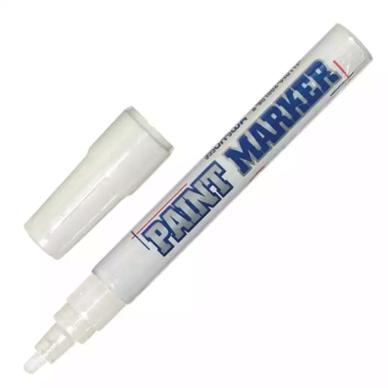 Маркер-краска лаковый (paint marker) MUNHWA, 4 мм, БЕЛЫЙ, нитро-основа, ал. корпус, PM-05,151470