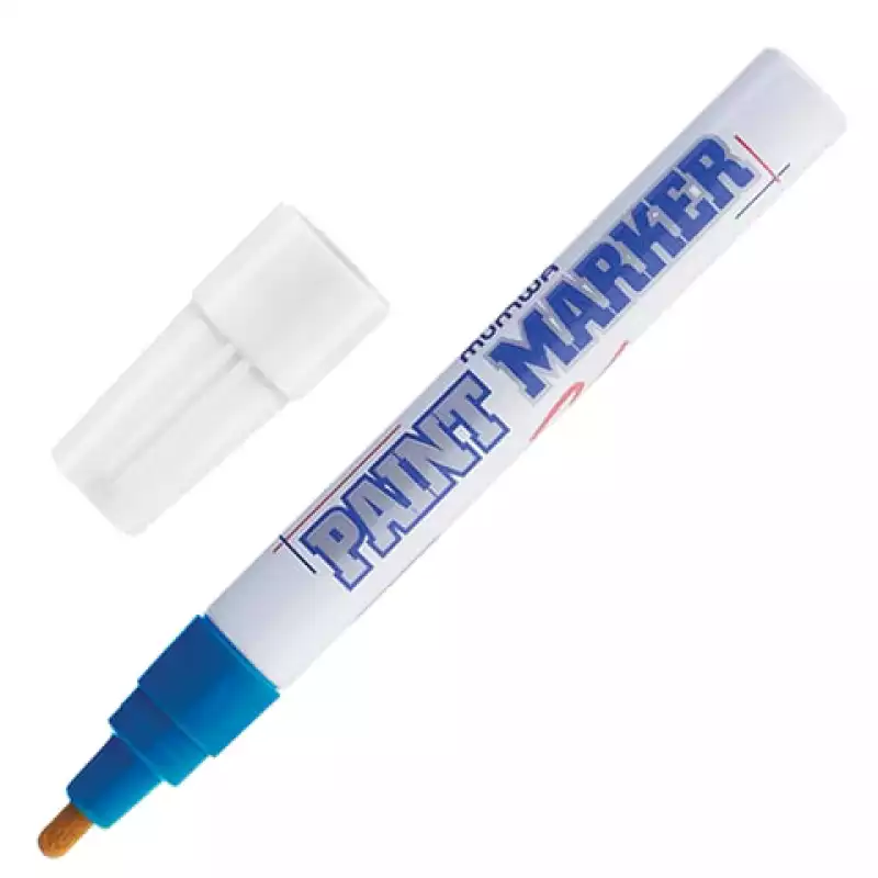 Маркер-краска лаковый (paint marker) MUNHWA, 4 мм, СИНИЙ, нитро-основа, алюминиевый корпус, PM-02 15