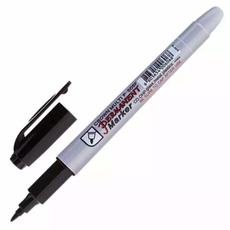 Маркер перманентный CROWN "Multi Marker Super Slim", ЧЕРНЫЙ, тонкий, 1 мм, P-505F, 151548