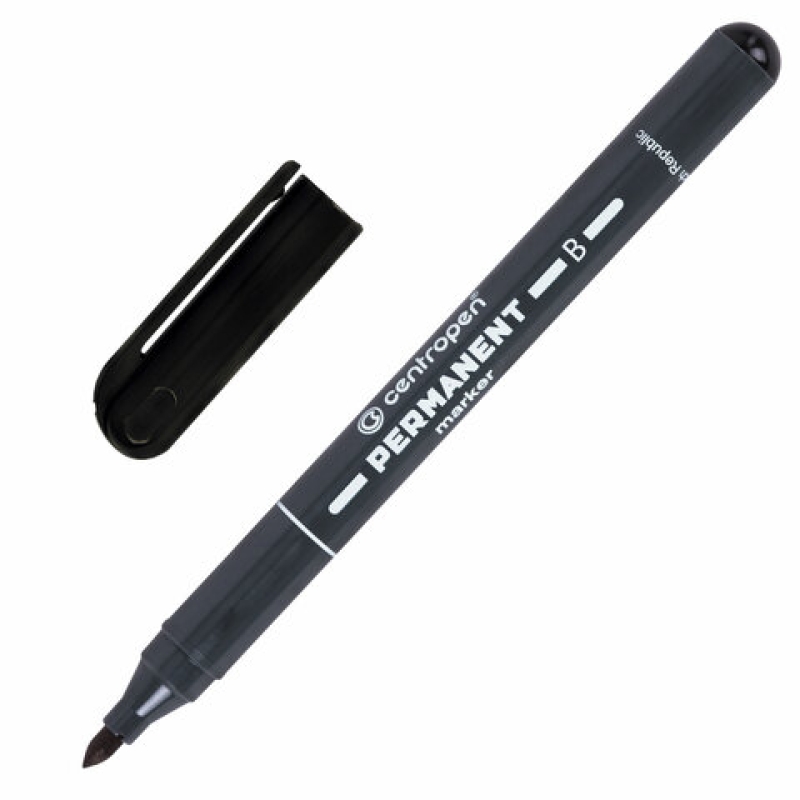 Маркер перманентный CENTROPEN 2836, ЧЕРНЫЙ, круглый наконечник, 2 мм, 6 2836 0012, 152022