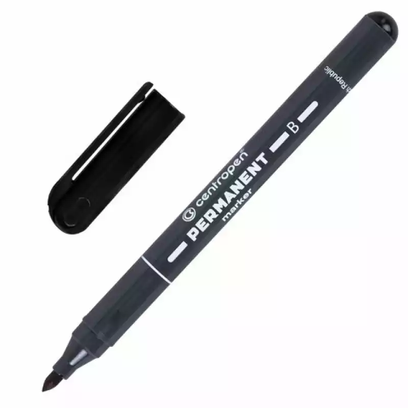 Маркер перманентный CENTROPEN 2836, ЧЕРНЫЙ, круглый наконечник, 2 мм, 6 2836 0012, 152022