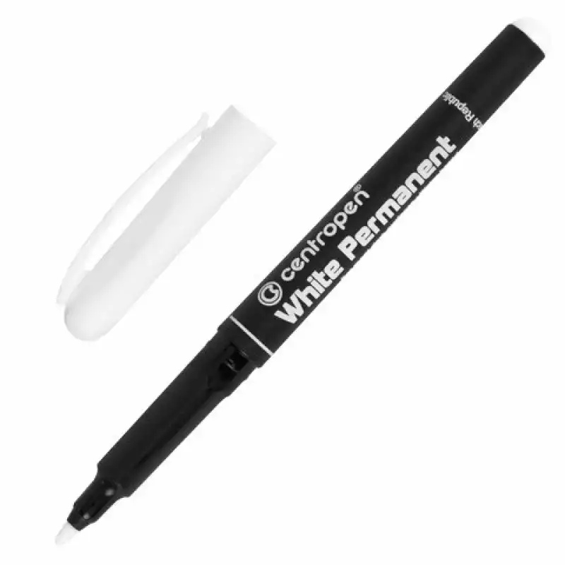 Маркер перманентный БЕЛЫЙ CENTROPEN, круглый наконечник,1,2мм, 2686,5 2686 0100,152036