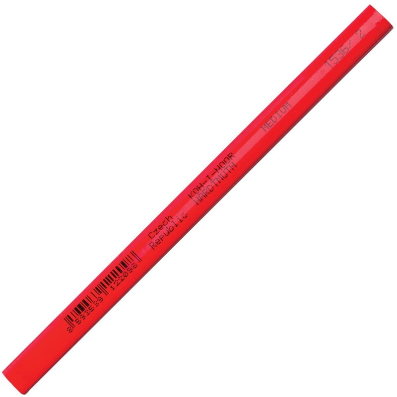 Карандаш чернографитный KOH-I-NOOR СТОЛЯРНЫЙ HB красный корп.153600200177, 1545383