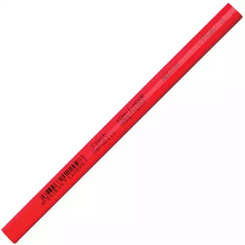 Карандаш чернографитный KOH-I-NOOR СТОЛЯРНЫЙ HB красный корп.153600200177, 1545383