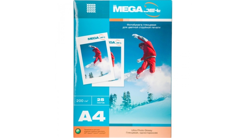 Фотобумага для цв.струй.печ. ProMEGA jet (А4, 200г,глянц)уп. 25л(1457503), 1568572