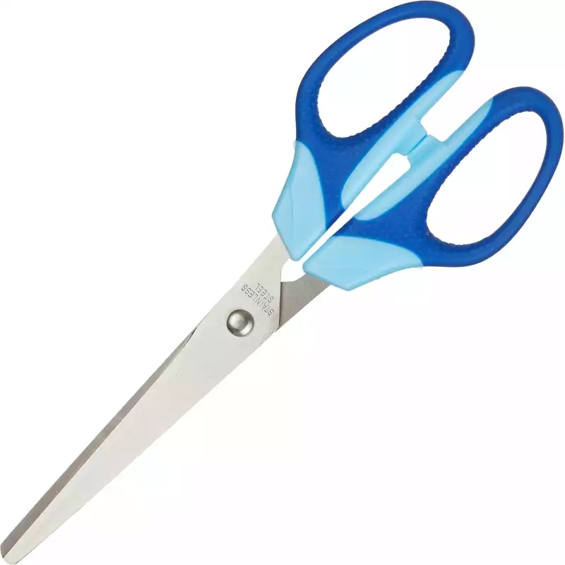Ножницы Attache Ergo&Soft 180 мм с резиновыми ручками, цвет синий, 159338