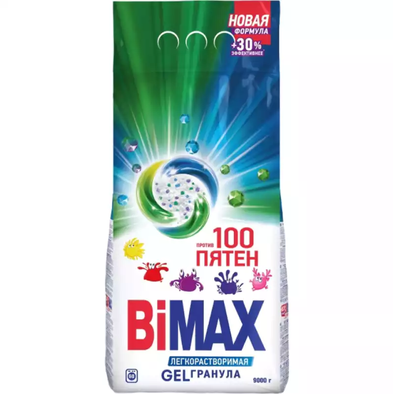 Порошок стиральный BiMax 100 пятен Автомат 9кг, 1621283