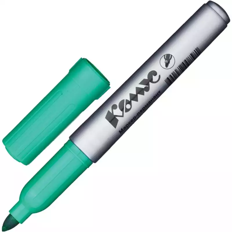 Маркер перманентный КОМУС PY2304 зеленый 1-4мм круглый наконечник,162961