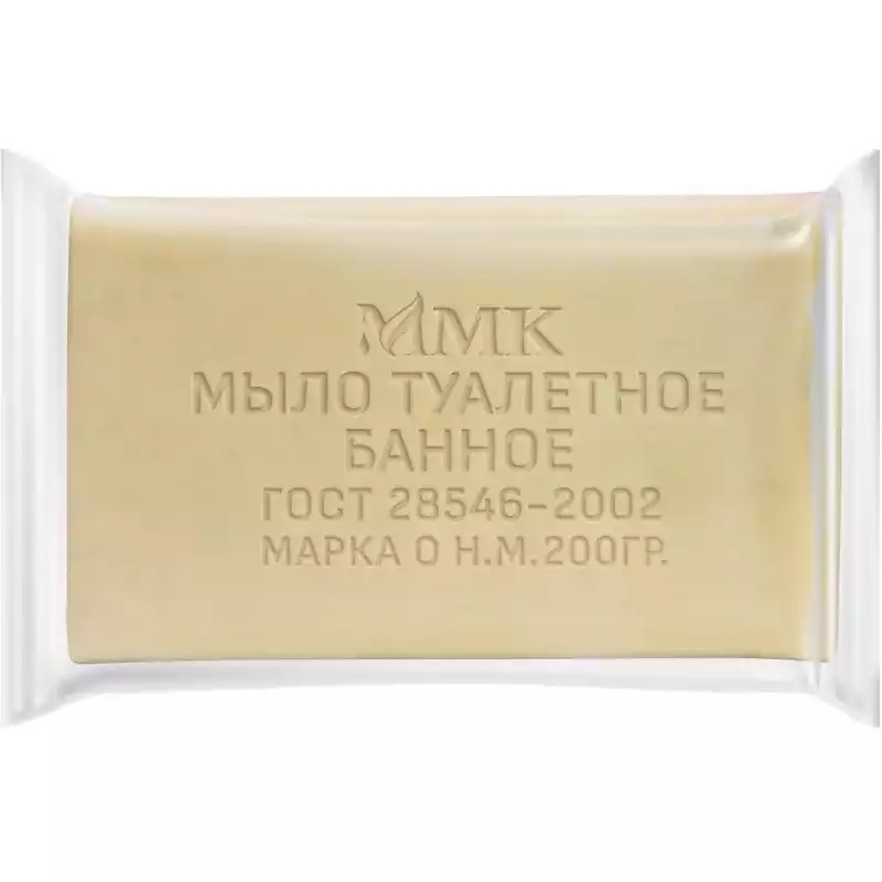 Мыло туалетное Банное в прозрачной обертке флоупак 200гр. МКТУ0521, 1648300