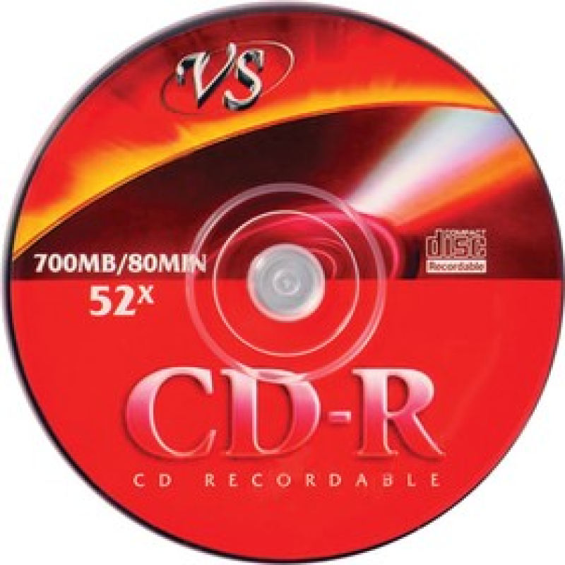 Носители информации CD-R, 52x, VS, Cake/10,VSCDRCB1001,166388
