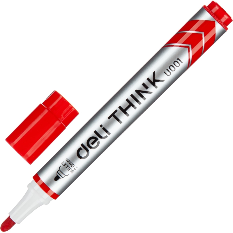 Маркер для белых досок Deli Think 2 мм красный кругл.нак.EU00140,1675997