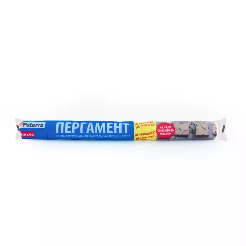 Пергамент для выпечки PATERRA силикон., 38см х 6м, белый, (209-008),1678875