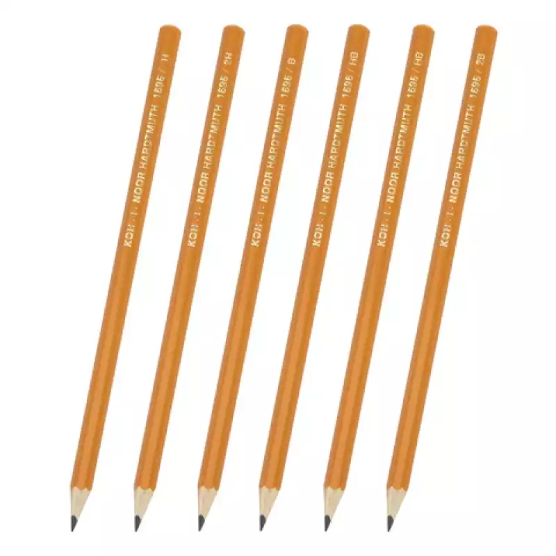 Карандаши чернографитные KOH-I-NOOR, НАБОР 6 шт., 2Н-2В, без резинки,,1696/6.1696006041TE,180256