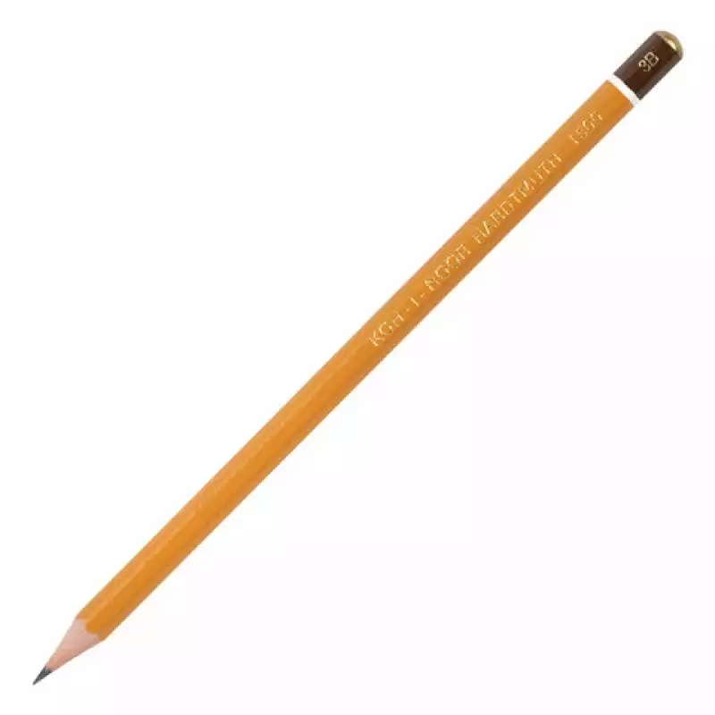 Карандаш чернографитный KOH-I-NOOR 1500, 1шт., 3B, корпус желтый, заточенный, 150003B01170RU,180476