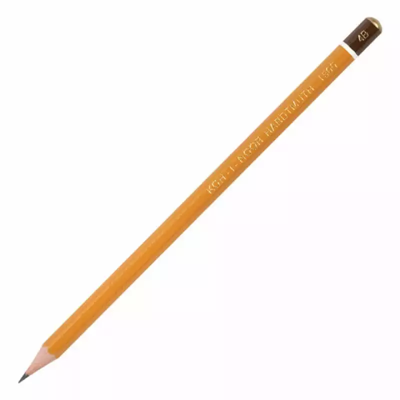 Карандаш чернографитный KOH-I-NOOR 1500, 1 шт., 4B, корпус желтый, заточенный, 150004B01170RU,180478