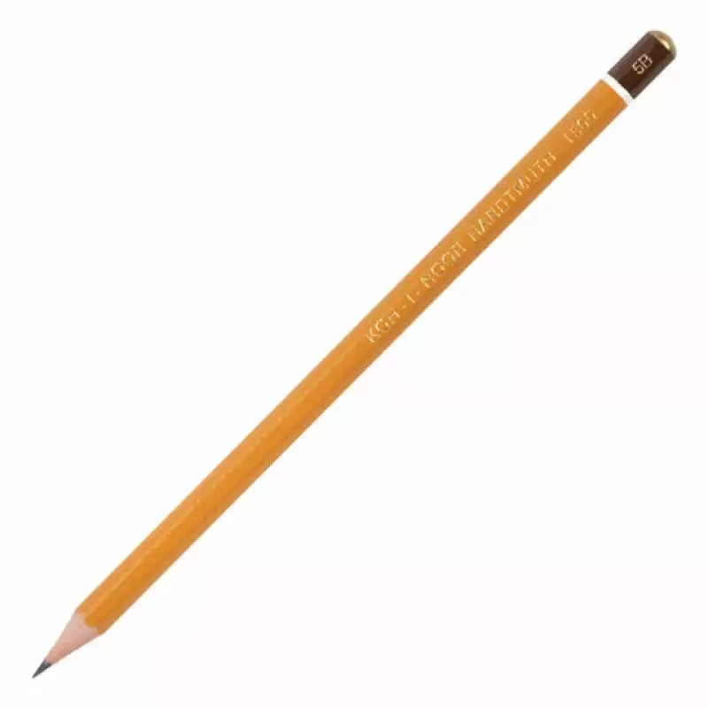 Карандаш чернографитный KOH-I-NOOR 1500, 1 шт., 5B, корпус желтый, заточенный, 150005B01170RU,180480