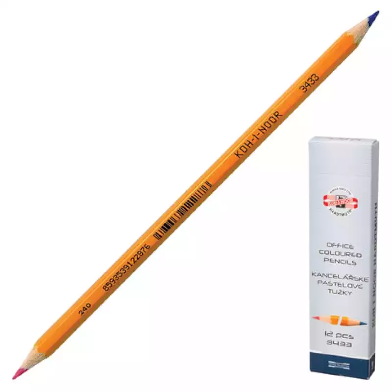 Карандаш двухцветный КРАСНО-СИНИЙ, KOH-I-NOOR, 1 шт., шестигранный, 181029