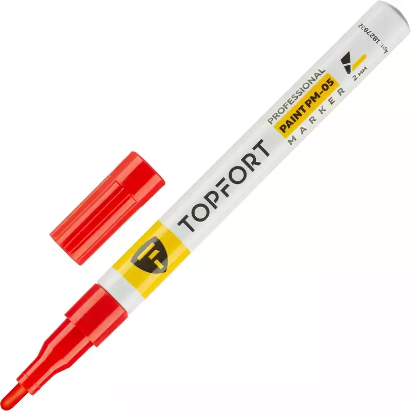 Маркер лаковый TOPFORT Paint 2 мм красный, ZP1101, 1827832