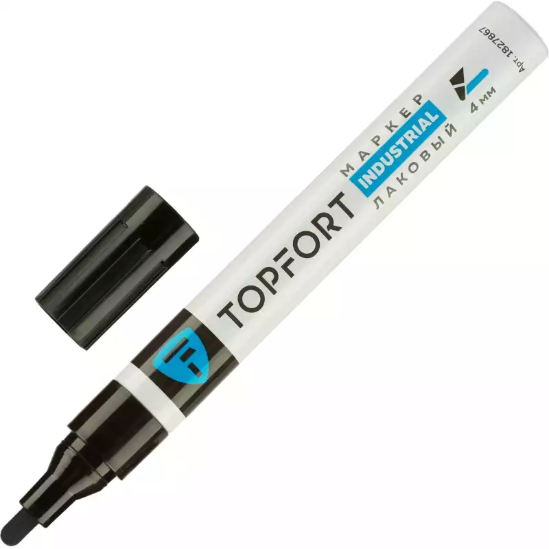 Маркер лаковый TOPFORT Industrial 4 мм черный, ZP1501, 1827867