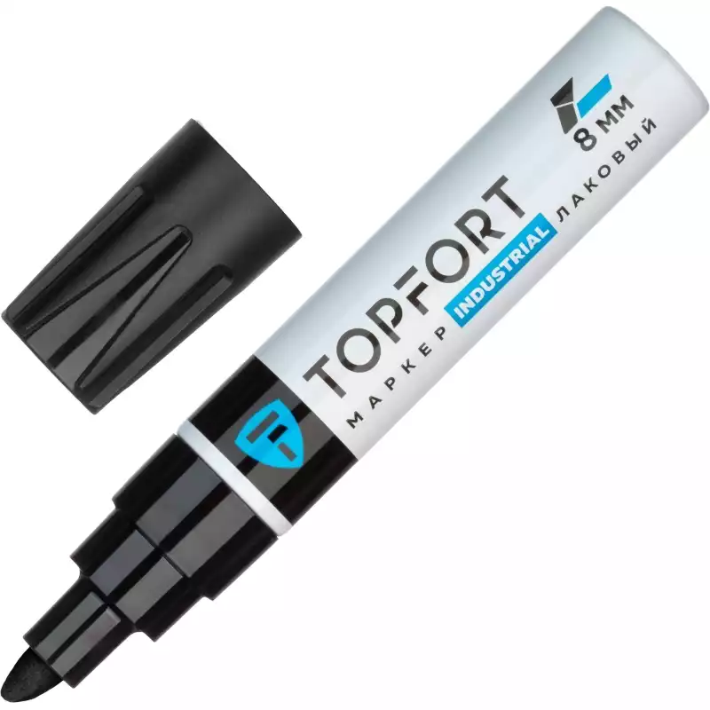 Маркер лаковый TOPFORT Industrial 8 мм черный, Код товара ZP2502, 1827879