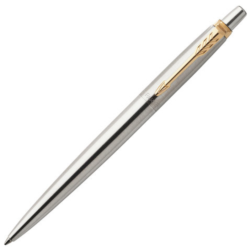 Ручка шариковая PARKER Jotter Essential GT, корп.сереб.металлик, нерж.сталь, позол.дет, 1953182, син