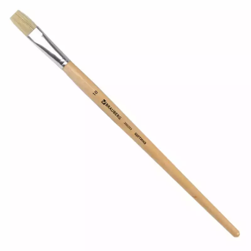 Кисть BRAUBERG, щетина, плоская, № 10, 200203