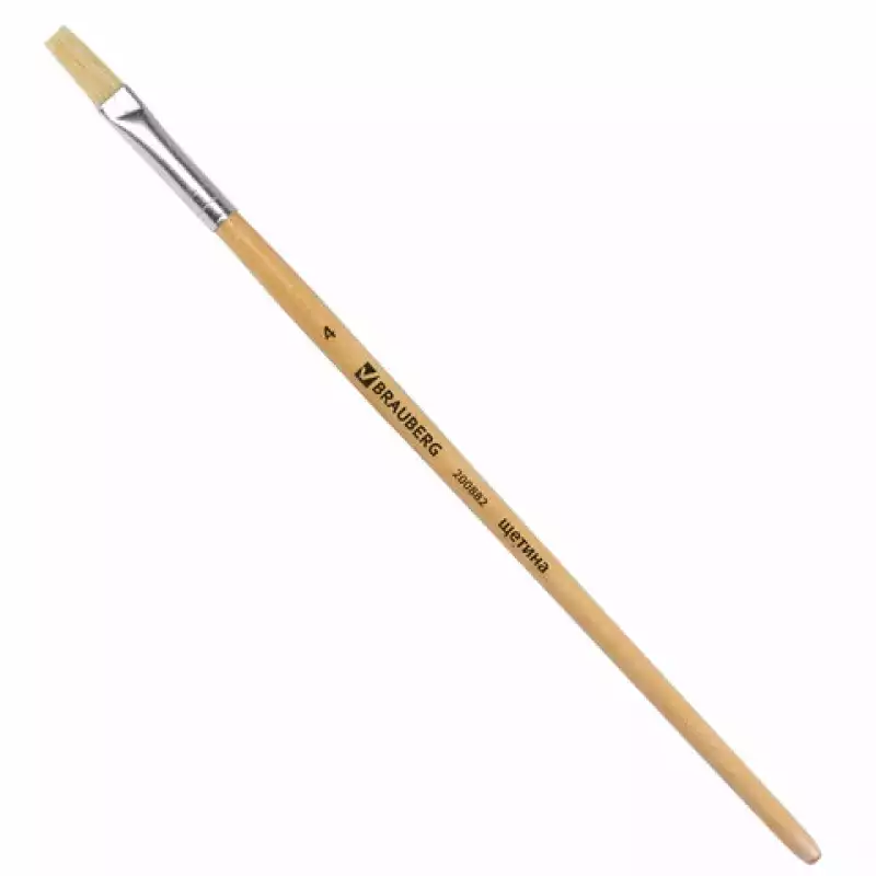 Кисть BRAUBERG щетина, плоская, №4, 200882