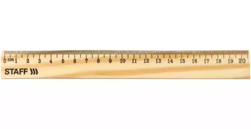 Линейка деревянная 20 см, STAFF, канадская сосна, 210798