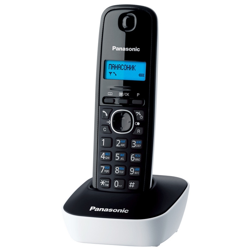 Радиотелефон Dect Panasonic KX-TG1611RUW белый/черный АОН, 217914