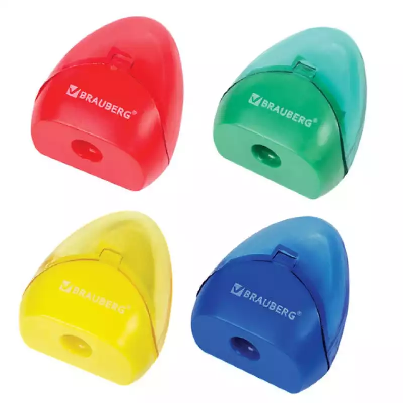 Точилка BRAUBERG BELL,с контейнером, пластиковая,конусообразная цвет корпуса ассорти, 226937