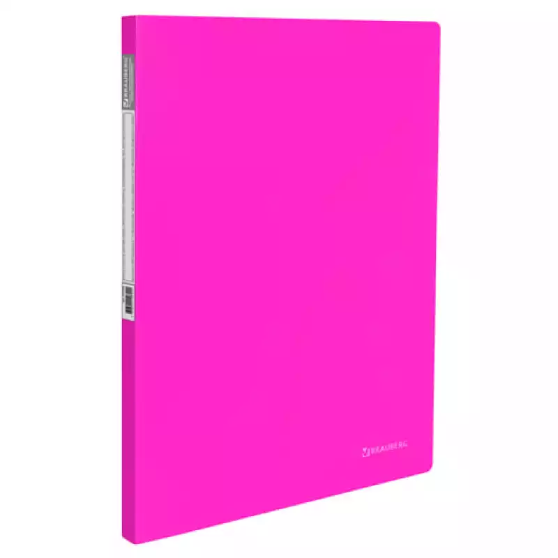 Папка с металлическим скоросш. и внутр. карманом BRAUBERG "Neon",16 мм,розовая,до 100л.,0,7мм,227466