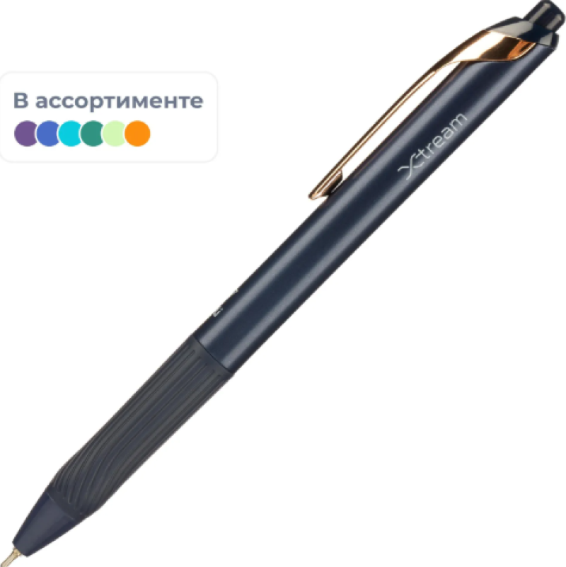 Ручка шариковая автомат. Deli EQ88-BL,син,игол.нак,0,7мм,пониж.вязк,2цв .сс,2307981