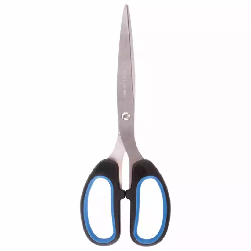 Ножницы BRAUBERG "Classic+", 205 мм, черно-синие, классической формы, резиновые вставки, 236449