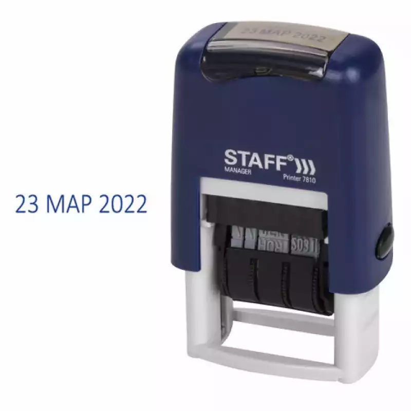 Датер-мини STAFF, месяц буквами, оттиск 22х4 мм, 