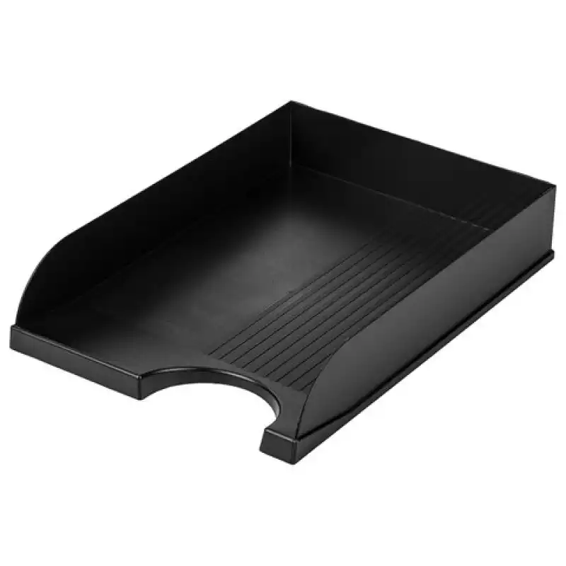 Лоток горизонтальный для бумаг BRAUBERG Standard, 350х253х65 мм, черный, 237947