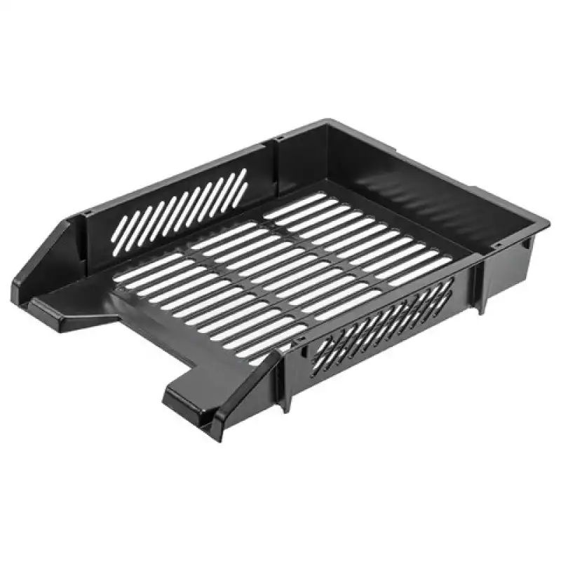 Лоток горизонтальный для бумаг BRAUBERG STYLE, 345х255х65 мм, черный, 238015, ОФ888