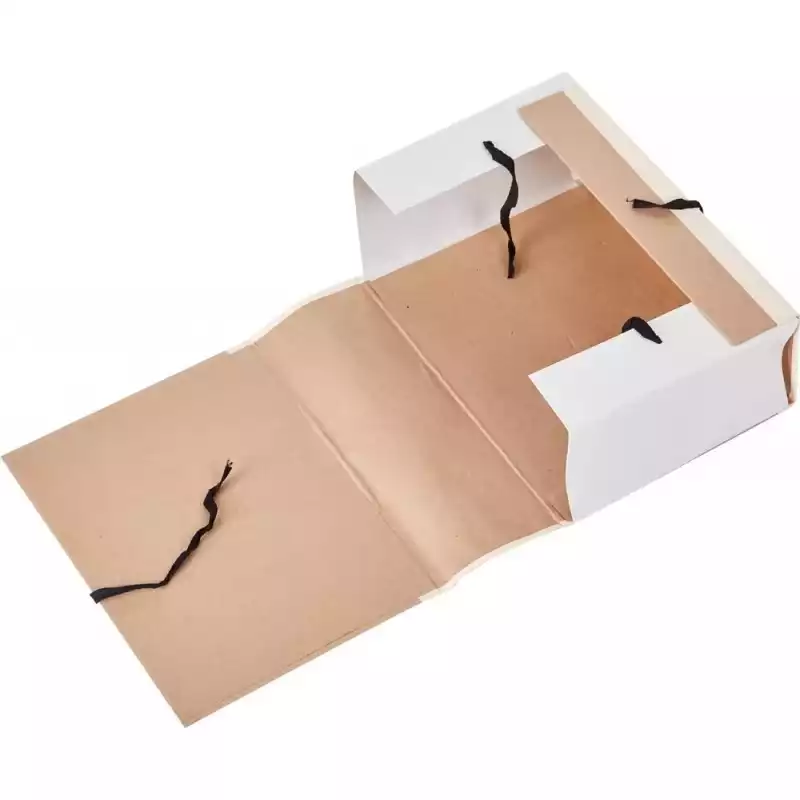 Папка архивная крафт/коленкор ATTACHE 12см 4 завязки, 23857