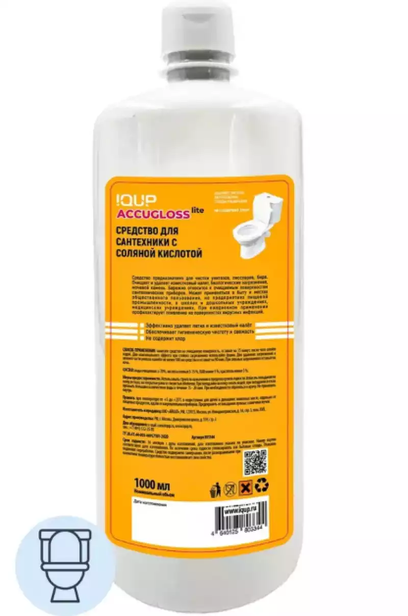 Средство для сантехники Accugloss lite IQUP с соляной кислотой 1л, 2386493