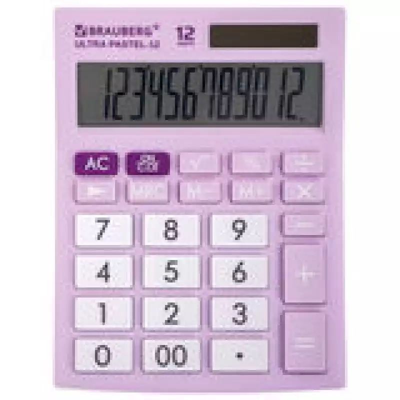 Калькулятор настольный BRAUBERG ULTRA PASTEL-12-PR(192x143 мм),12 раз. двойное питание,СИРЕНЕ 250505
