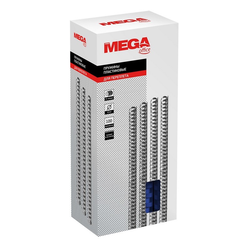 Пружины для переплета пластиковые Promega office 12мм синие 100шт/уп., 255091
