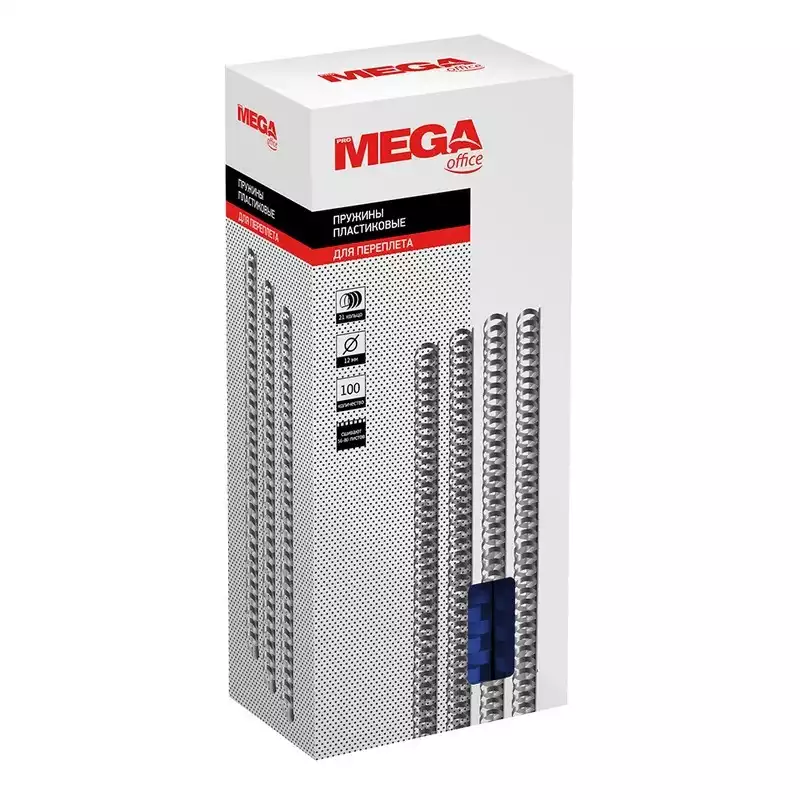 Пружины для переплета пластиковые Promega office 12мм синие 100шт/уп., 255091