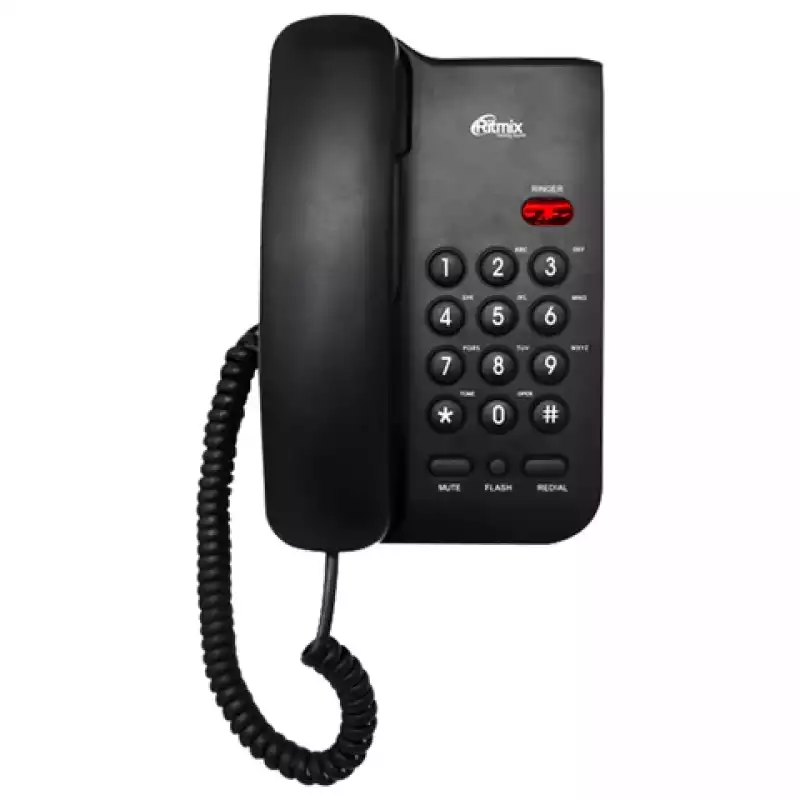Телефон RITMIX RT-311 black, световая индикация звонка, тональный/импульсный режим, повтор, 263158