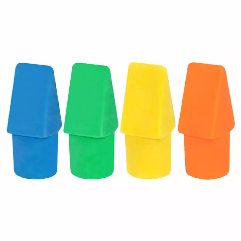Ластики-колпачки BRAUBERG "Eraser Caps", НАБОР 12 ШТУК, яркие цвета ассорти, блистер, 271994