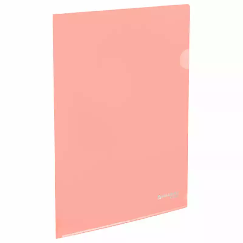 Папка-уголок жесткая, непрозрачная, А4, цвет персиковый, 0,15 мм, BRAUBERG PASTEL, 272891