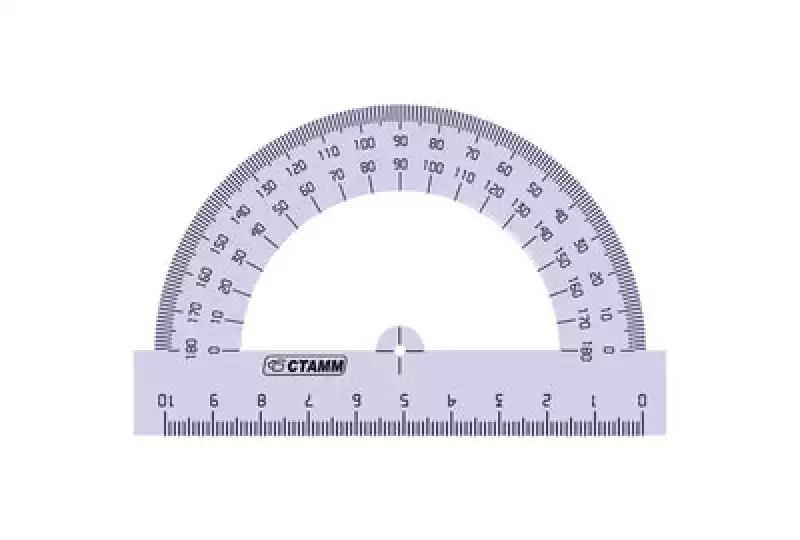 Транспортир 8см, 180градусов NEON Cristal цвет ассорти ТР-01. 27493