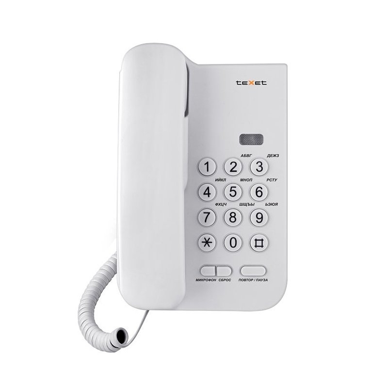 Телефон проводной teXet ТХ-212 светло-серый, 303726