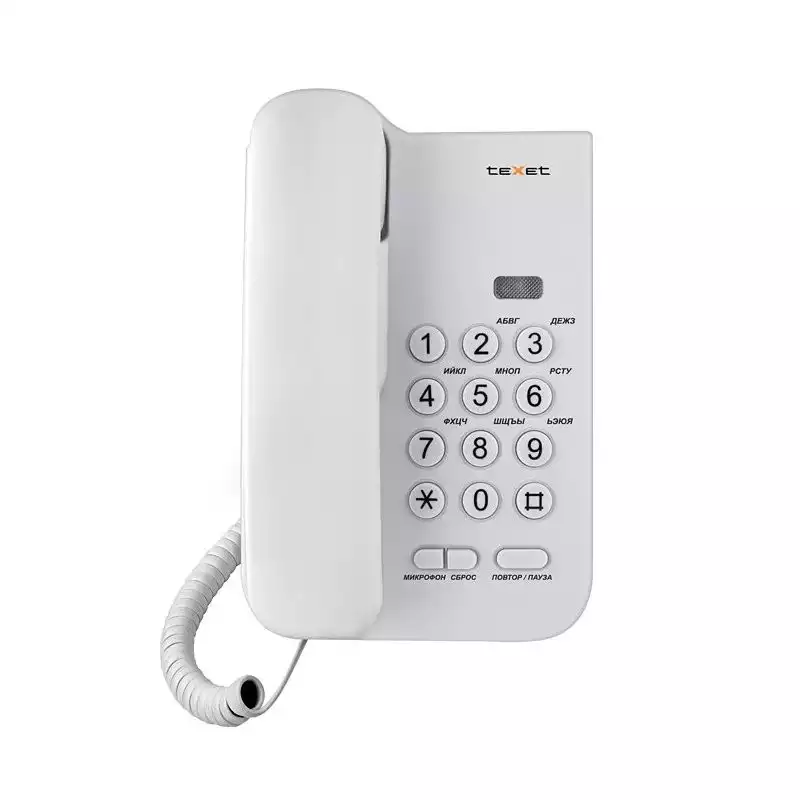 Телефон проводной teXet ТХ-212 светло-серый, 303726