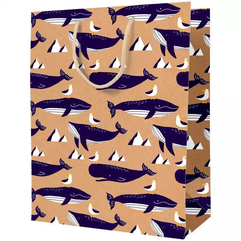 Пакет подарочный 18*23*10см ArtSpace "Whales", крафт, Km_39792, 322233